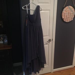 A-Line one shoulder chiffon bridesmaid dress